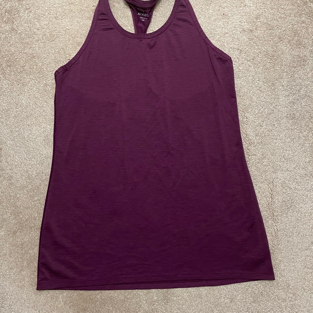 Athleta maroon/purple t back athletic tank womens size M